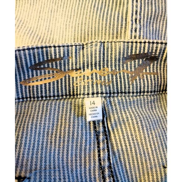 Seven7 for all Mankind Denim Jean Skirt Utility Railroad Striped Frayed 14 - Picture 7 of 7